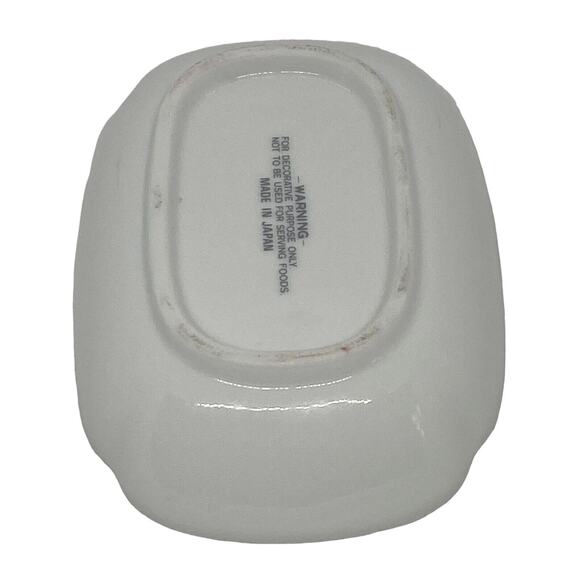 Japanese 4 7/8" Soap Trinket Dish Ceramic Gold Edge Holly Berries Green Leaves - Picture 9 of 14